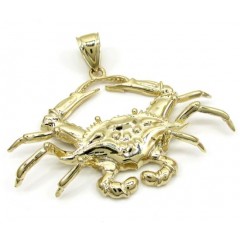 10k Yellow Gold Zodiac Cancer Crab Pendant