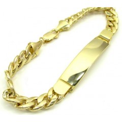 10k Yellow Gold Miami Id Bracelet 8.50 Inch 8mm 