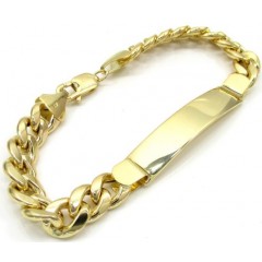  10k Yellow Gold Miami Id Bracelet 8.50 Inch 9.20mm 