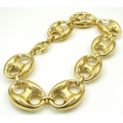  10k Yellow Gold Gucci Link Bracelet 9.50 Inch 16.50mm 