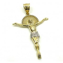 10k Yellow Gold Hanging Jesus Large Cross