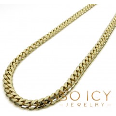 14k Yellow Gold Solid Miami Link Chain 20-32 Inch 7mm