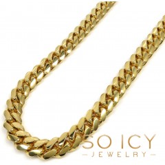 14k Yellow Gold Solid Miami Link Chain 20-32 Inch 10.20mm