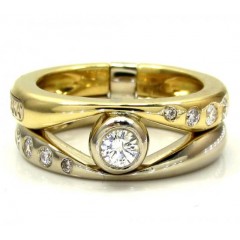 Baraka 18k Two Tone Gold Diamond Band 0.38ct
