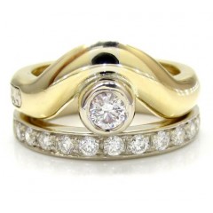 Baraka 18k Two Tone Gold Diamond Band 0.61ct