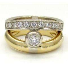 Baraka 18k Two Tone Gold Diamond Band 0.61ct