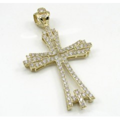 10k Yellow Gold Medium Cz Fancy Cross 3.00ct