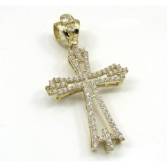 10k Yellow Gold Small Cz Fancy Cross 2.00ct