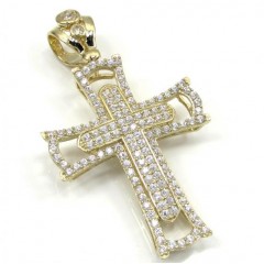 10k Yellow Gold Small Double Cross 2.00ct