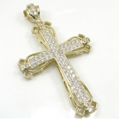 10k Yellow Gold Large Fancy Cross 4.00ct