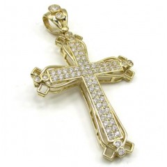 10k Yellow Gold Medium Fancy Cross 3.00ct