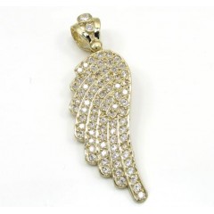 10k Yellow Gold Medium Angel Wing Pendant 1.00ct