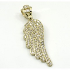 10k Yellow Gold Medium Angel Wing Pendant 0.75ct