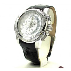 Mens Aqua Master White Stainless Steel Diamond Watch 0.12ct