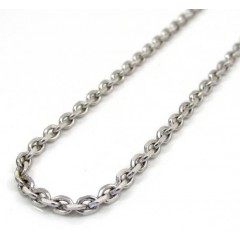 14k White Gold Cable Diamond Cut Link Chain 18-24 Inch 2.5mm