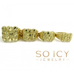 Mens 10k Yellow Gold Small-xl Square Nugget Ring