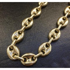 14k Yellow Gold Gucci Puff Link Chain 26 Inches 13mm