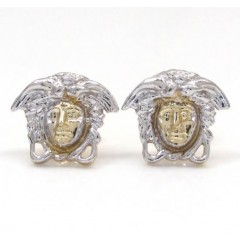 10k Yellow Gold Mini Medusa Head Earrings