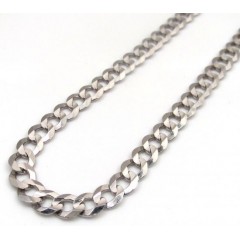 10k White Gold Solid Cuban Chain 22 Inch 4.60mm