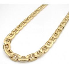 10k Yellow Gold Puffed Mariner Chain 20-26 Inch 6.30mm