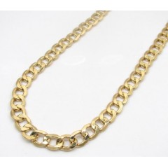 10k Yellow Gold Thick Hollow Cuban Chin 22-26 Inch 8.70mm