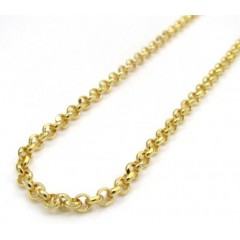 10k Yellow Gold Hollow Rolo Chain 18-22 Inch 2.5mm