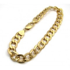 10k Yellow Gold Thick Hollow Cuban Bracelet 9.25 Inch 8.20mm