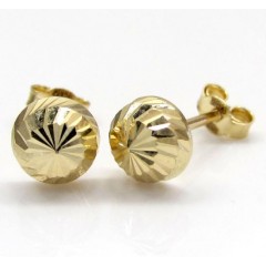 14k Yellow Gold Diamond Cut 6mm Sphere Earrings 