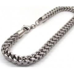 10k White Gold Diamond Cut Franco Bracelet 8.50