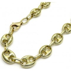 10k Yellow Gold Puffed Mini Gucci Hollow Bracelet 8.75 Inch 7.80mm