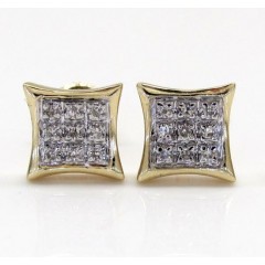 10k Gold 3 Row Diamond Kite Earrings  0.07ct