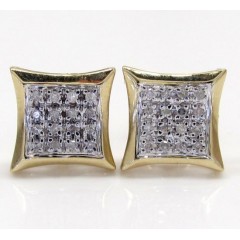 10k Gold 4 Row Diamond Kite Earrings 0.12ct