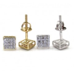 10k Gold 3 Row Diamond Earrings  0.07ct