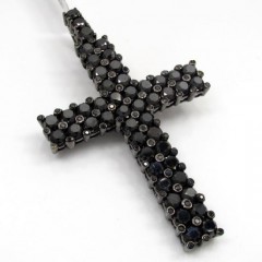 10k Black Gold Blacked Out Diamond Cross 15.00ct