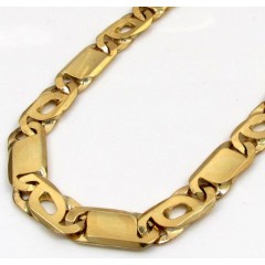 10k Yellow Gold Solid Tiger Eye Chain 24-30 Inch 6.5mm 