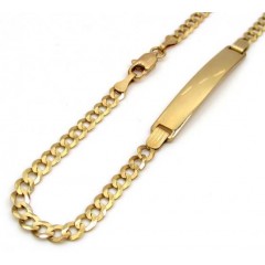 10k Yellow Gold Cuban Id Bracelet 8.50 Inch 3.50mm 