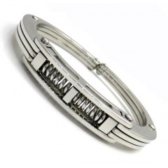 White Stainless Steel Handcuff Bracelet 