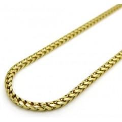 14k Solid Yellow Gold Solid Skinny Franco Chain 16-24 Inch 1.4mm 