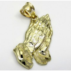 10k Yellow Gold Small Praying Hands Pendant 