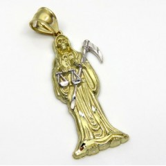 10k Two Tone Gold Medium Grim Reaper Pendant 