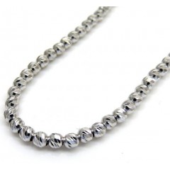 14k White Gold Diamond Cut Ball Chain 16-24 Inch 2.3mm 