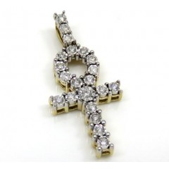 10k Yellow Gold Diamond Mini Ankh Cross 0.26ct