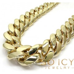 10k Yellow Gold Solid Kilo Miami Chain 30 Inch 22mm