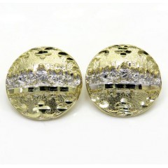 10k Yellow Gold Two Tone Fancy Last Supper Earrings 