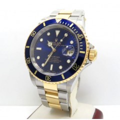 18k Yellow Gold And Stainless Steel Mens Rolex 40mm Submariner Watch 