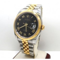 18k Yellow Gold And Stainless Steel Mens Rolex 36mm Datejust Watch 