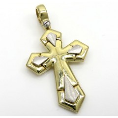 14k Yellow And White Gold Two Tone Sword Cross 