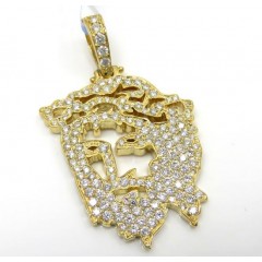 14k Yellow Or White Gold Stencil Jesus Piece 1.51ct