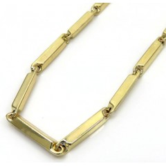 10k Yellow Gold Fancy Bullet Bar Chain 24-30 Inch 2.6mm 