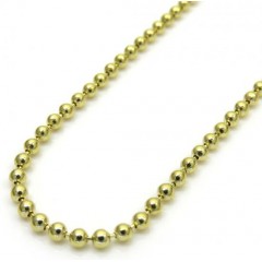 10k Yellow Gold Skinny Combat Ball Link Chain 20-28 Inch 1.5mm